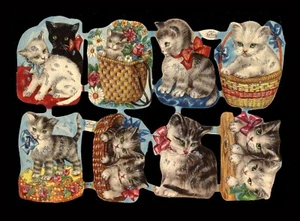#63595 Gatitos. Juego de 8 cromos alemanes vintage para diarios infantiles - Imagen 1 de 2