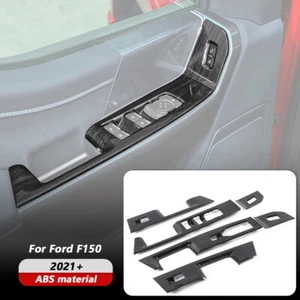 Car Window Lift Panel Switch Cover Trim For Ford F150 2021-2023 Black Wood Grain - Picture 1 of 9