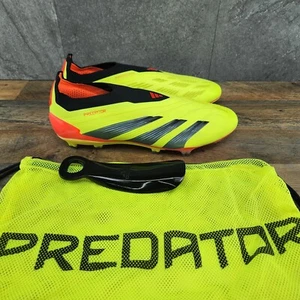 Scarpe da calcio Adidas Predator Elite senza lacci FG taglia 9,5 da uomo nere rosse solari - Foto 1 di 11