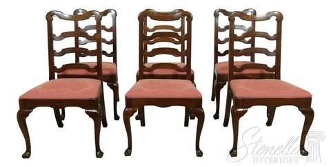 L53947EC: Set Of 6 STATTON Solid Cherry Ladder Back Dining Room Chairs Cover