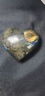 Labradorite Crystal Heart Shaped Carving With Blue Rainbow Flash 66G 1.75 X 2