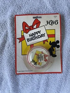 vintage disney yoyo Walt Disney productions Happy Birthday yoyo orange clear (5d - Picture 1 of 6