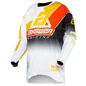 ANSWER JERSEY ADULT ELITE MOTOCROSS KIT MX TOP - KORZA WHITE / BLACK / ORANGE - Picture 1 of 3