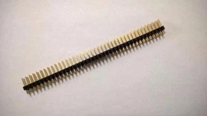 ZAN277 Lot 10pcs 80-Pos Breakaway Male Header Dual Row 2.54mm Vertical T/H Gold - Foto 1 di 1