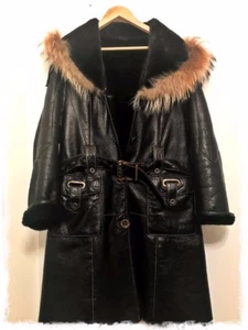 Ladies Leather Coat Size 'L' - UK Size 12-14. Worn only twice. - Picture 1 of 3