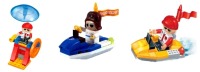 Лот 3 BanBao спасатель стойка, поплавок гидроцикл, спасательная лодка строительный блок модель игрушка - Изображение 1 из 4