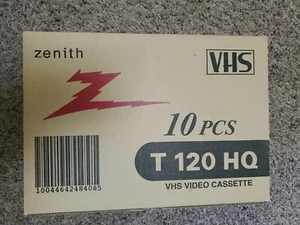 Zenith VHS Tapes T-120 10 pack, New, Unopened - Picture 1 of 4