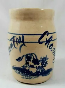 Vintage P R Storie Pottery Co. Texas Utensile Crock "Country Charm" Mucca Graze Design - Foto 1 di 9