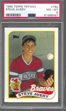 1989 Topps Tiffany Steve Avery Rookie  Card #784 PSA 8