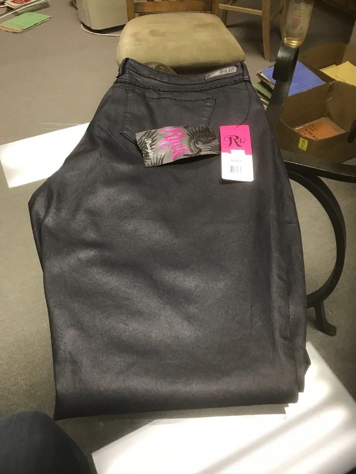 Wrangler USA Womens Rock 47 Skinny Leg Black Jeans WJS10CB 35x30