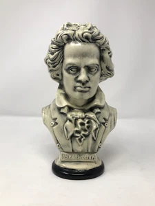 Beethoven Bust Statue White Porcelain Glass Vintage 9" Has Crack But Solid - Picture 1 of 12