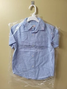 Cat And Jack Boys Blue Button Up Cotton Collared Shirt Size XS 4/5 - Picture 1 of 6