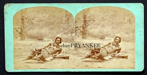 DAKOTA CHIEF STANDING BUFFALO Antique NATIVE AMERICAN INDIAN Stereoview Card - Picture 1 of 2