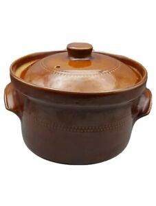 Pearsons of Chesterfield Stoneware 1810 Brown Lid Oven Pot Dish 20,5 cm