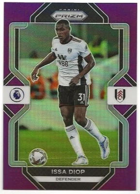 Issa Diop 2022-23 Panini Prizm Premier League Purple Prizm /49 Fulham - Image 1 of 2