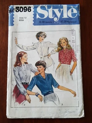 STYLE PATTERN - 3096 LADIES SHIRT YOKE SHOULDER GATHERS SMALL COLLAR SZ 12 UNCUT - Image 1 of 2