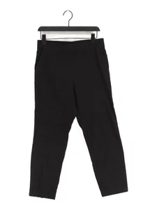 DKNY Women's Trousers L Black Linen with Elastane, Viscose Straight Capri - Picture 1 of 5