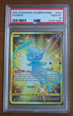 2021 Pokemon Celebrations #25 Mew Full Art Gold PSA  10 Gem Mint - Image 1 of 2