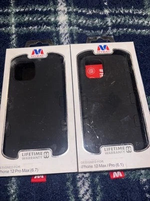 Funda iPhone 12 Pro Max 6.7 Mybat Lote De 2 Híbrida Nueva Negra Foto 1 de 3
