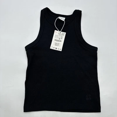 Zara Tank Top Girls 11-12 Y Black Solid NWT .#36892 - Image 1 of 4