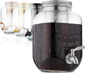 BTaT- Macchina da Caffè Fredda, 1 Gallone Barattoli da Muratore Dispenser Bevande, Gallone Freddo B - Foto 1 di 12