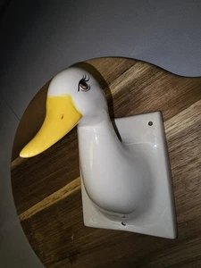 Grembiule grembiule da parete anatra oca ceramica vintage decorazione gancio - Foto 1 di 7