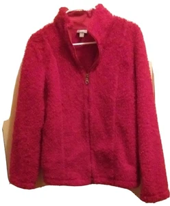 Chaqueta Sherpa Jill Peluche Polar Mujer Talla Pequeña Cremallera Completa Suave Roja Otoño Acogedora - Imagen 1 de 10