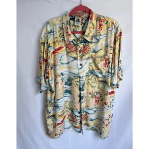 Vintage Kennington Mens Retro Tropical Hawaiian Button Up Shirt Size XL Novelty - Picture 1 of 7