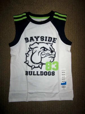 Jumping beans size 7X Boys white sleeveless Bayside bulldogs Shirt NWT - Image 1 of 2