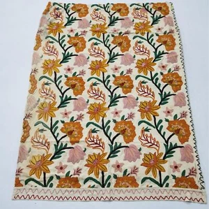 Antique Kashmiri Crewelwork Hand Embroidered Curtain Panel 171x119cm - Picture 1 of 11