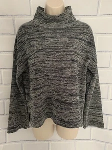 Madewell M Marled Mock Neck Pullover Blue White Lightweight Relaxed Fit - Bild 1 von 12