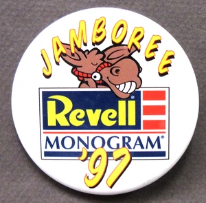 1997 REVELL MONOGRAM JAMBOREE model kit 2.5" pinback button fb - Picture 1 of 3