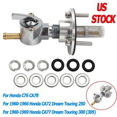 For Honda Dream 305 250 Petcock C76 CA78 CA72 CA77 CA 72 Benly Gas Tank Petcock Foto 1 de 4