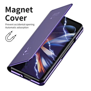 For Samsung Galaxy Z Fold5 6 4 3 Shockproof Mirror Magnetic Leather Case Cover - Picture 1 of 18