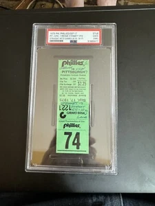 Boleto 1975 Phillies Pirates Rennie Stennett noveno éxito consecutivo ¡RÉCORD! PSA 2 - Imagen 1 de 4