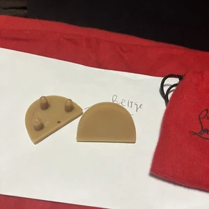 BRAND NEW CHRISTIAN LOUBOUTIN HEEL TAPS Tip Replacement Beige 36 mm X 25 mm - Picture 1 of 2