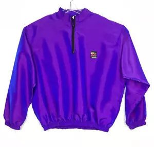 Vtg Surf Style Iridescent Purple 1/4 Zip Pullover Windbreaker Jacket One Size - Picture 1 of 7