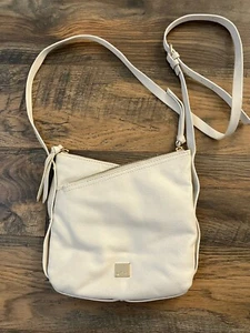 Kooba White Leather Stratford Double Compartment Zip Crossbody Hand Bag Purse - Picture 1 of 13