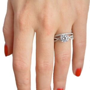 1.20 Carat Real Lab Created IGI / GIA Diamond Engagement Ring Set 950 Platinum