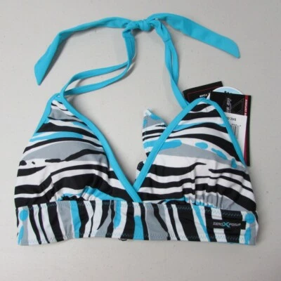 Zeroxposur Reversible Animal Print Halter Bikini Swim Top Women's Size 10 NWT - Imagem 1 de 3
