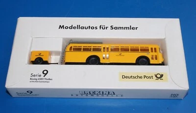 Brekina -  Büssing 6500 T Postbus mit Westfalia Anhänger  , 1:87 - Bild 1 von 4