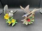 Paire de figurines en porcelaine fine LENOX Garden Birds : hirondelle falaise et jack whisky