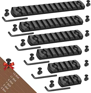 Single Picatinny Aluminum Accessory Rail Set for Mlock 3 5 7 9 11 13 Slots with - Picture 1 of 12
