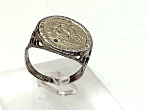 Sterling Silver 925 Ring Jewellery St George Signet 4.43g Size M1/2 - Picture 1 of 5