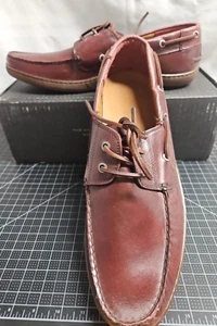 Zapato de barco Frye Mayer para hombre, Bordeux, parte superior de cuero 13D - Imagen 1 de 15