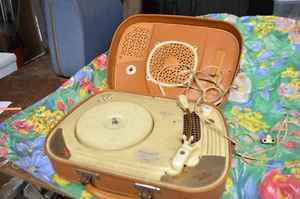 Teppaz Oscar Senior , Plattenspieler im Lederkoffer,  Rarität, für Bastler - Bild 1 von 3