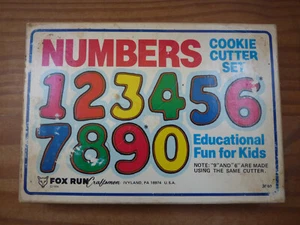 Vintage numbers cookie cutter set, Foxrun 1984, 10 metal cutters complete in box - Picture 1 of 4