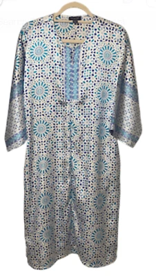 Silky Women’s Kaftan by Jones New York Size S Zipper Front Pockets Oversized Boh - Image 1 of 4