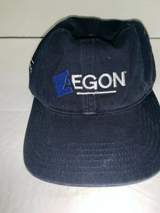 Gorra de béisbol Zach Johnson 2007 Masters AEGON negro blanco azul ajustable - Imagen 1 de 7