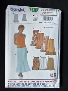 Burda 8213 Misses Skirt with Creative Ideas Easy To Sew Pattern size 10-24 Uncut - Picture 1 of 2